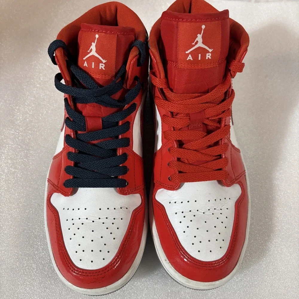 Jordan 1 Mid SE Barcelona Sweater Red Patent, 2021 GS,‎ Size 7.5 US, DC7294-600